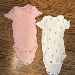 Pink and White Floral Kids One Pieces